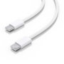 Aisens Cable USB-C a USB-C A107-0855, 1m, 60W, Blanco